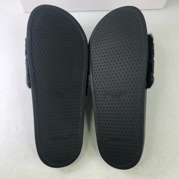 Givenchy 4G Logo Shearling Lamb Fur Flat Slides Sandals $595 main image 7